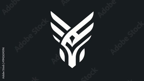 Modern Abstract Geometric Eagle Head Symbol Design.