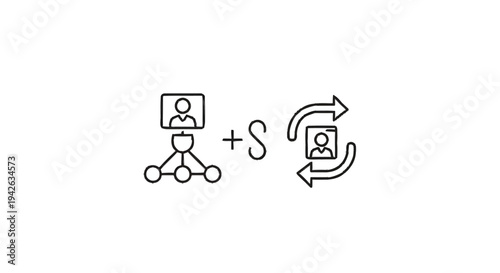 Network Connection and Data Exchange Icons Representing Communication.