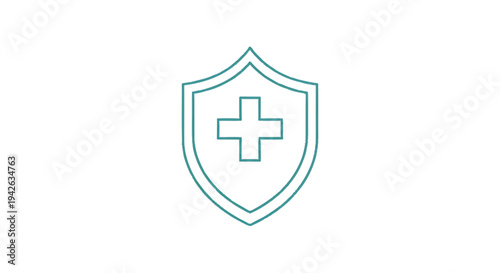 Medical Shield Icon Symbolizing Health Protection and Safety.