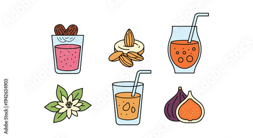 Mediterranean Smoothie Line modern abstract colorful illustration