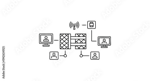 Network diagram illustrating connectivity and data flow.