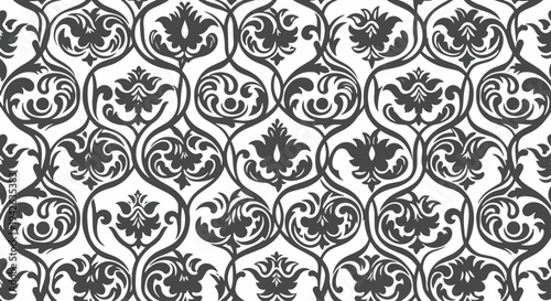 Seamless ornamental damask background with luxurious timeless aesthetic