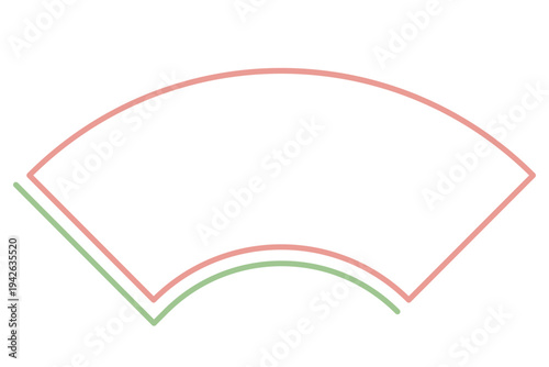 シンプルな扇形のフレームイラスト 和風の飾り枠