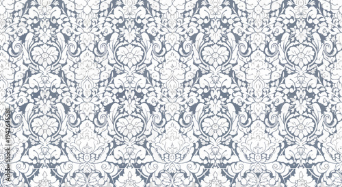 Vintage inspired seamless damask pattern with rich ornamental structure