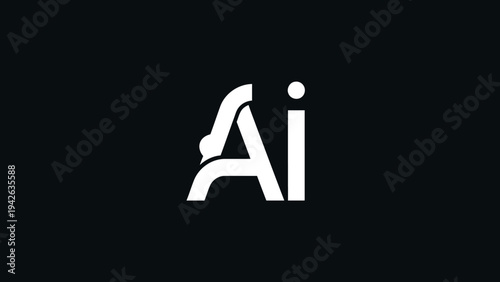 Modern AI logo design with abstract elements.