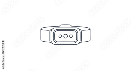 Minimalist Line Art Illustration of a Smart Fitness Tracker Band.