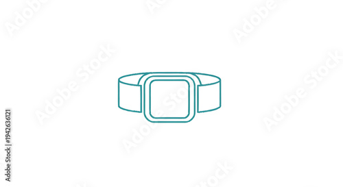 Modern Smartwatch Icon with Square Face and Band.