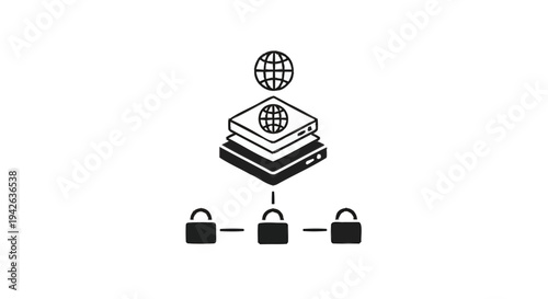 Network Security and Data Protection Concept.