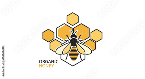 Organic Honey Bee Logo.