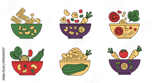 Minestrone Line art vector modern smooth abstract color