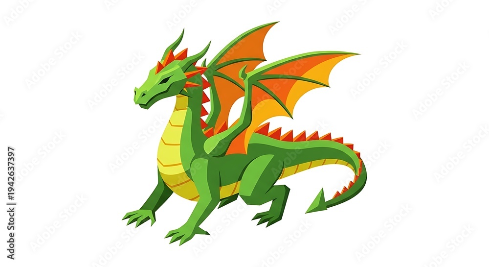Fototapeta premium Cartoon dragon illustration
