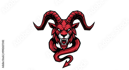 Red Devil Cartoon Logo.