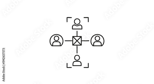 Network of people connected to a central point.