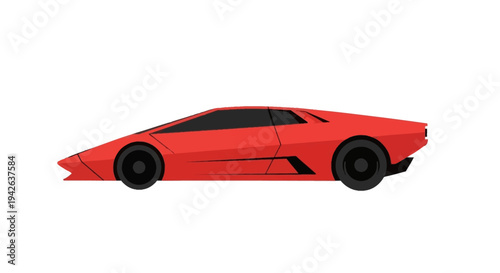 Red Sports Car Side.