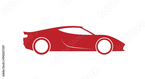 Red Sports Car Silhouette.