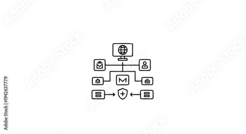 Network Diagram Illustrating Connections and Services.