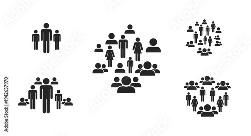 Diverse Groups of People - Vector Icons Representing Community and Connection.