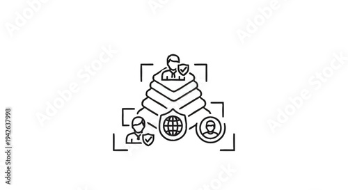 Network Security and Data Protection Concept Icon.
