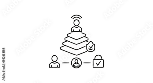 Network Security and Data Protection Concept Icon.