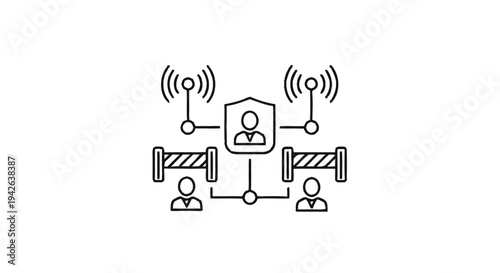 Network Security and Data Protection Concept Illustration.