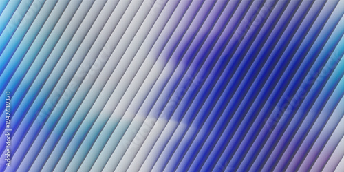 Iridescent ribbed glass background. Light blue frosted reeded wallpaper. Colored corrugated glass texture for door, window, rooftop. Wavy striped blurry surface overlay. Vector backdrop