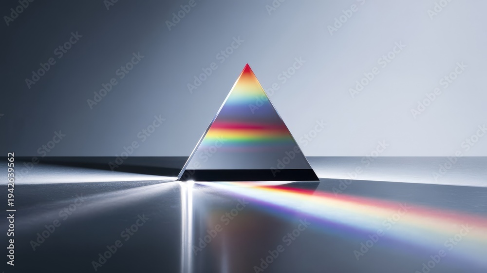 Fototapeta premium Crystal Prism Refracting White Light Into a Rainbow Spectrum