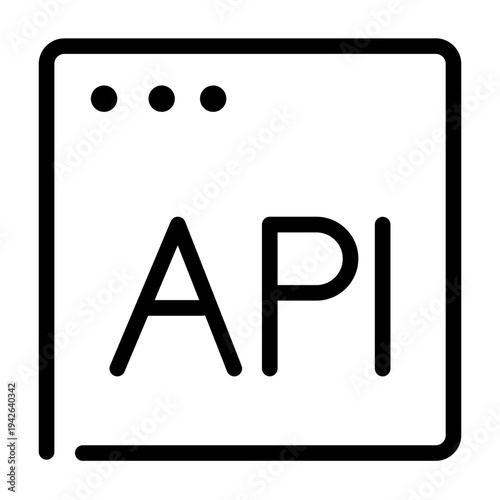 Application window icon labeled API representing software interface or development environment.