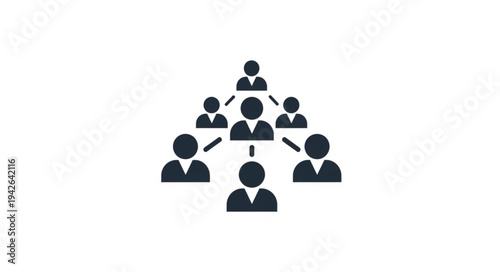 Organizational Hierarchy Icon Illustrating Teamwork and Leadership Structure.