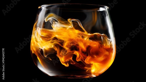 Swirling Golden Honey in a Glass Macro