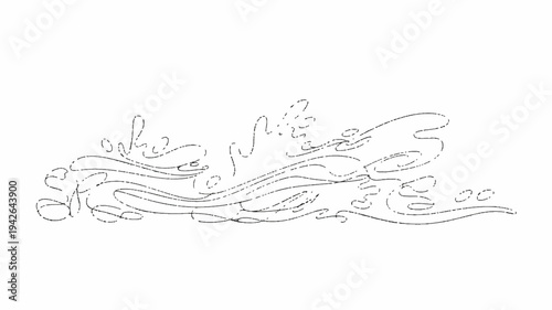 A delicate line drawing of a sprig of rosemary with leaves and stems on a plain white background showcasing a minimalist botanical illustration style