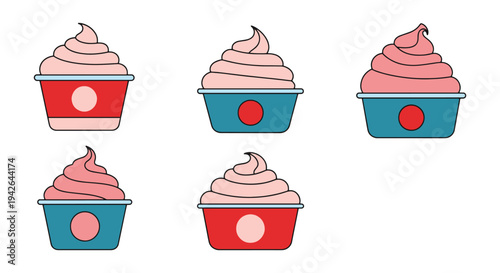 Mousse Line art vector set soft elegant abstract illustration