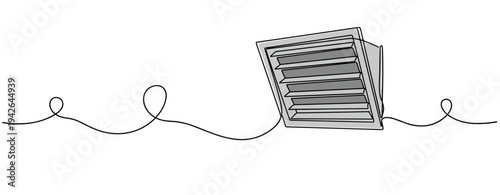 Air vent tilted and connected along white background line drawing