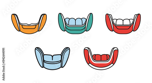 Mouth Guard Line art vector modern fluid abstract