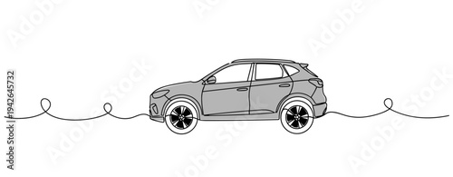 Compact crossover vehicle shown in side profile on white background