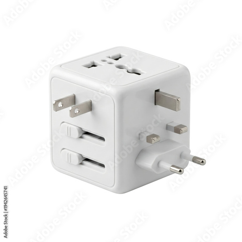 Photography Universal white travel power adapter cube with multiple plugs