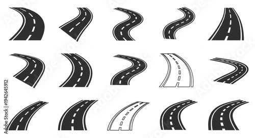 Collection of Winding Roads and Curves for Design Elements.