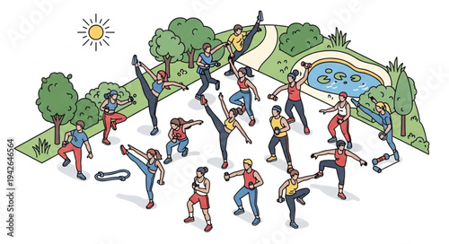 Children Playing Together in Park.