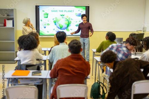 Students learning about environmental education and sustainability