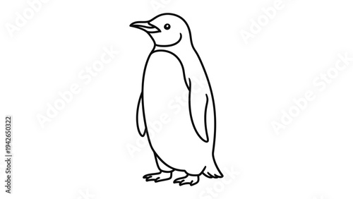 Penguin Illustration: A minimalist line drawing captures the distinctive silhouette of a penguin, a symbol of resilience, and adaptability in the face of adversity. 