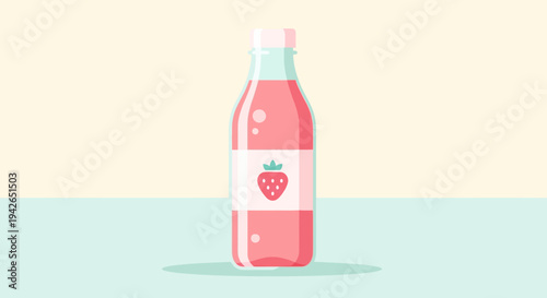 Strawberry Juice Bottle Drink.