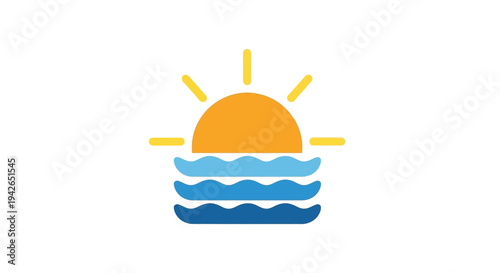 Sun Over Water Horizon.