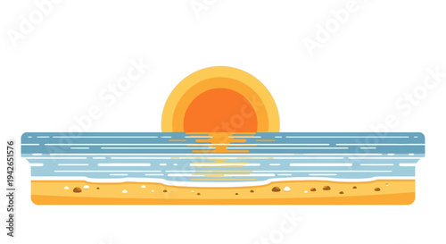 Sun Rising Over Water.