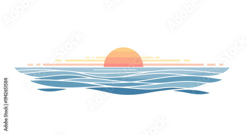 Sunset Over Ocean Water.