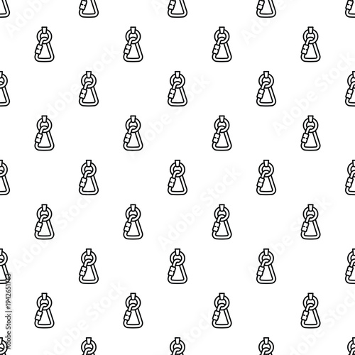 Carabiner safety hook vector illustration repeat on white background