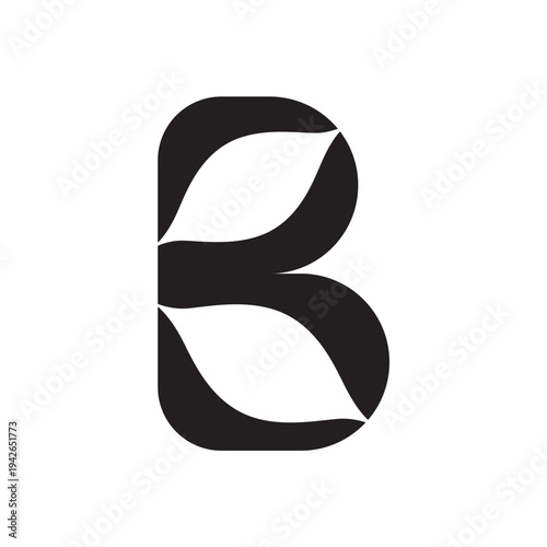 'B' vector letter logo symbol - fully editable