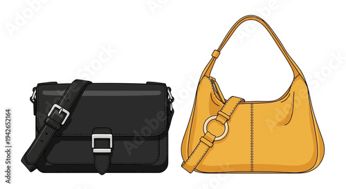 Two Fashionable Ladies Handbags.