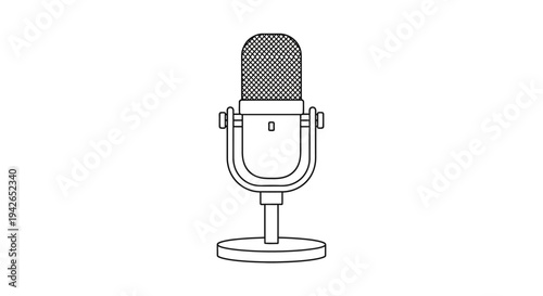 Vintage Radio Microphone Illustration.