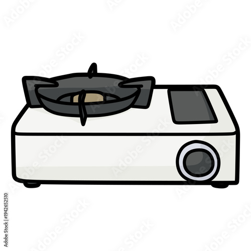 simple white single-burner stove kitchen utensil