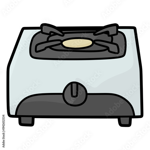 simple single-burner gas stove vector