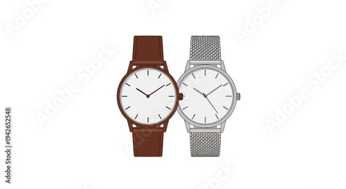 Watches on White Background.